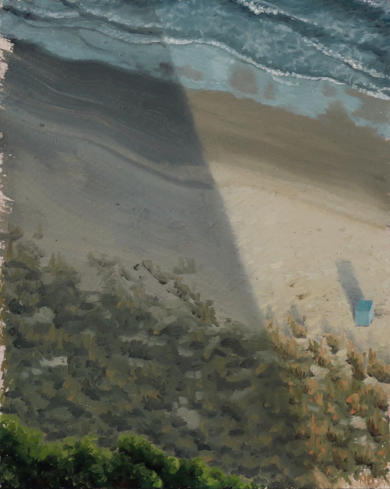 Landscape plein air oil painting of myrtle beach in south carolina from an aerial view by Nick Baxter