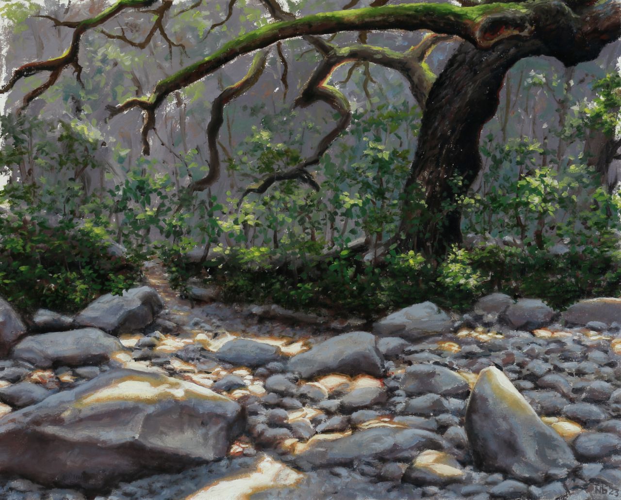 Landscape plein air oil painting by Nick Baxter in Austin Texas