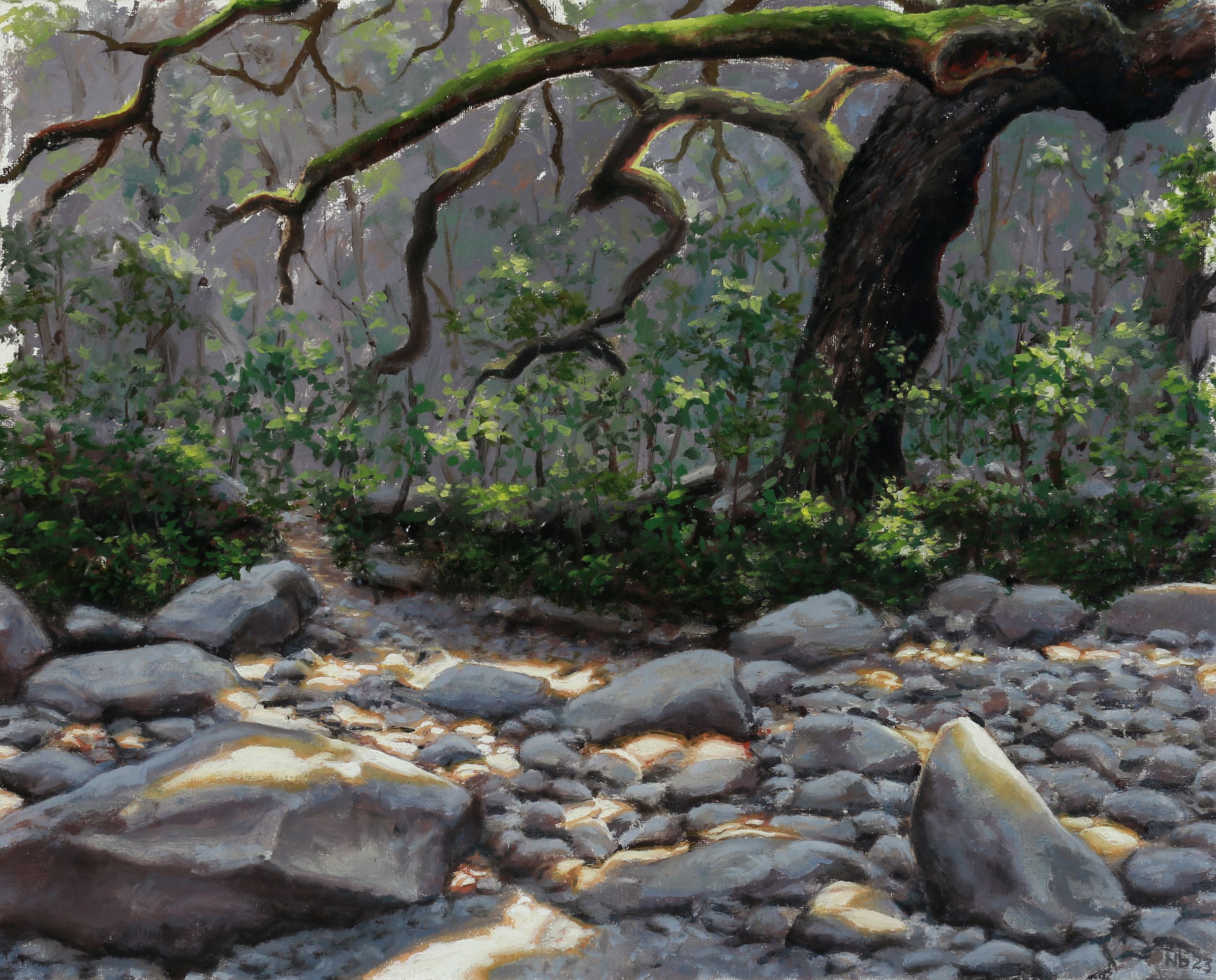 Landscape plein air oil painting by Nick Baxter in Austin Texas