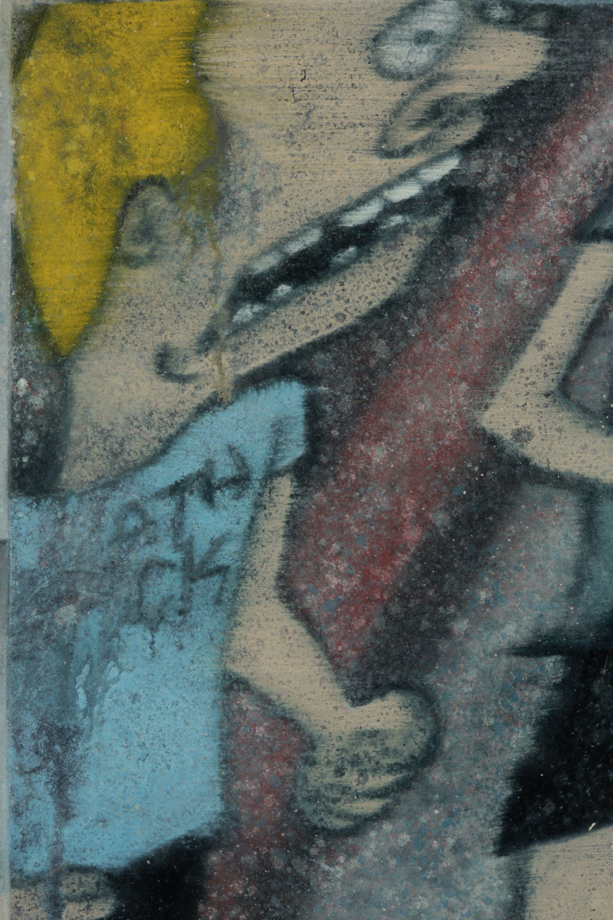 Detail of a surreal oil painting with female figure and beavis and butthead by Nick Baxter in Austin Texas