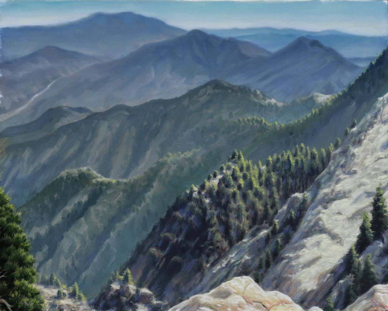 Landscape oil painting of the San Jacinto Mountains in California by Nick Baxter from Austin Texas