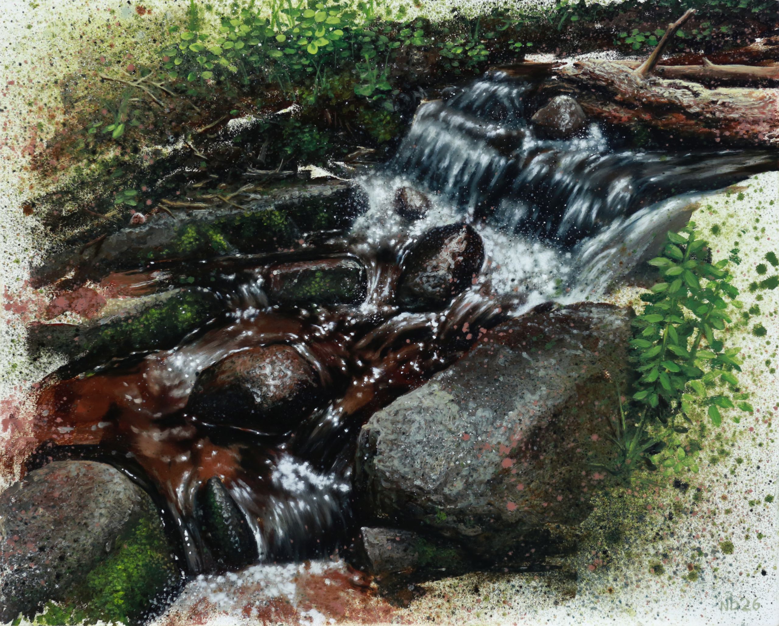Landscape plein air oil painting of Colorado creek by Austin Texas artist Nick Baxter