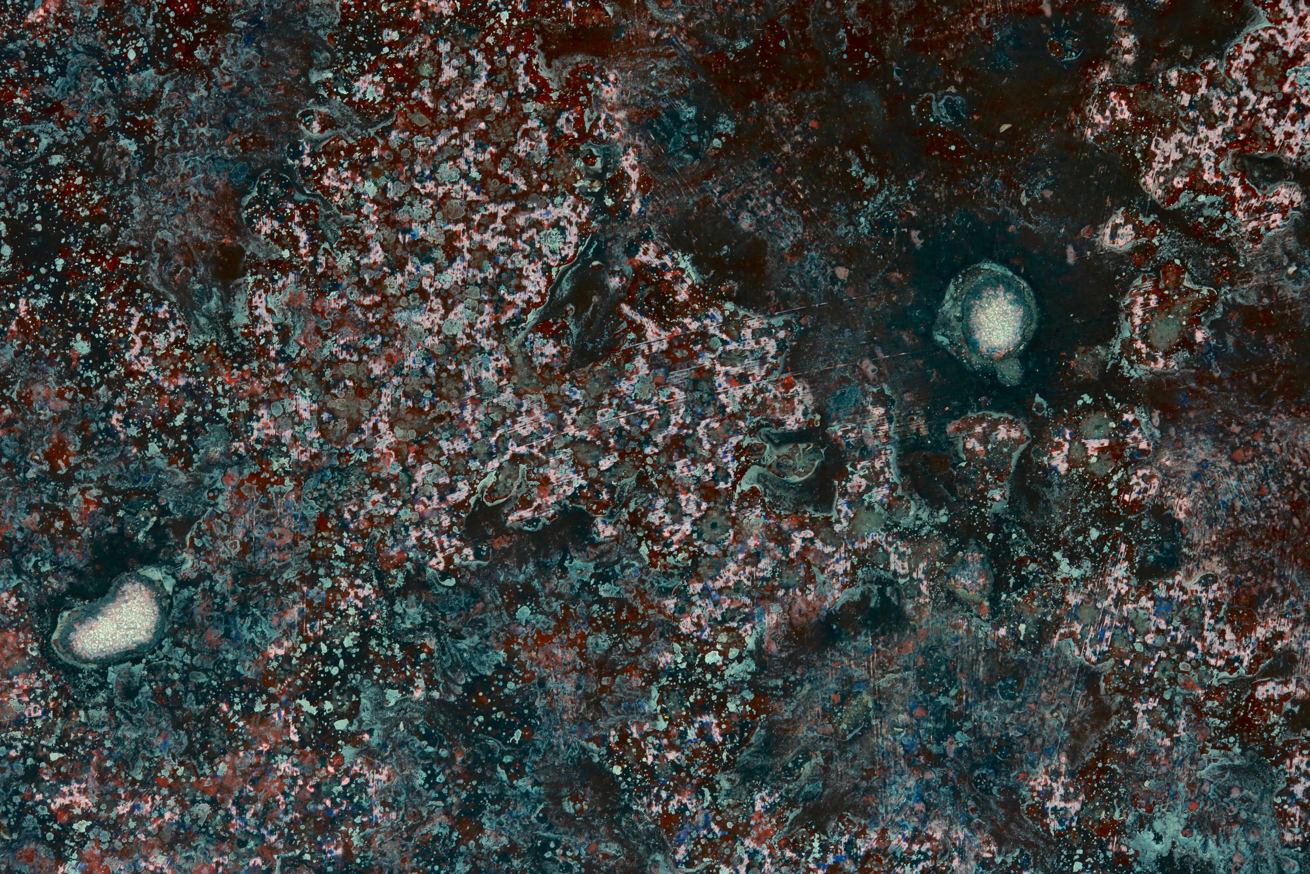 Surreal oil painting of human heart and brain with beam of light by Austin Texas artist Nick Baxter