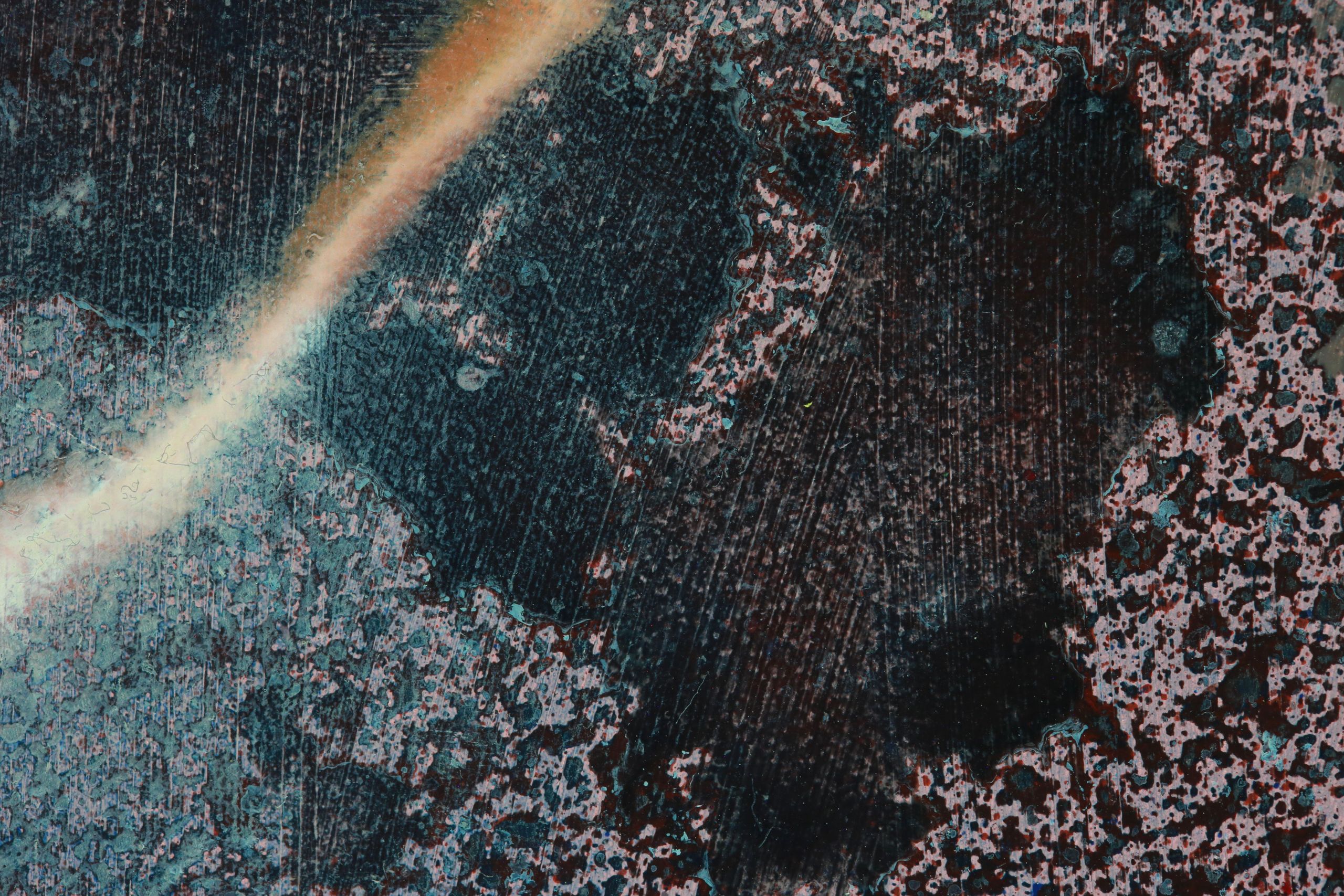 Surreal oil painting of human heart and brain with beam of light by Austin Texas artist Nick Baxter