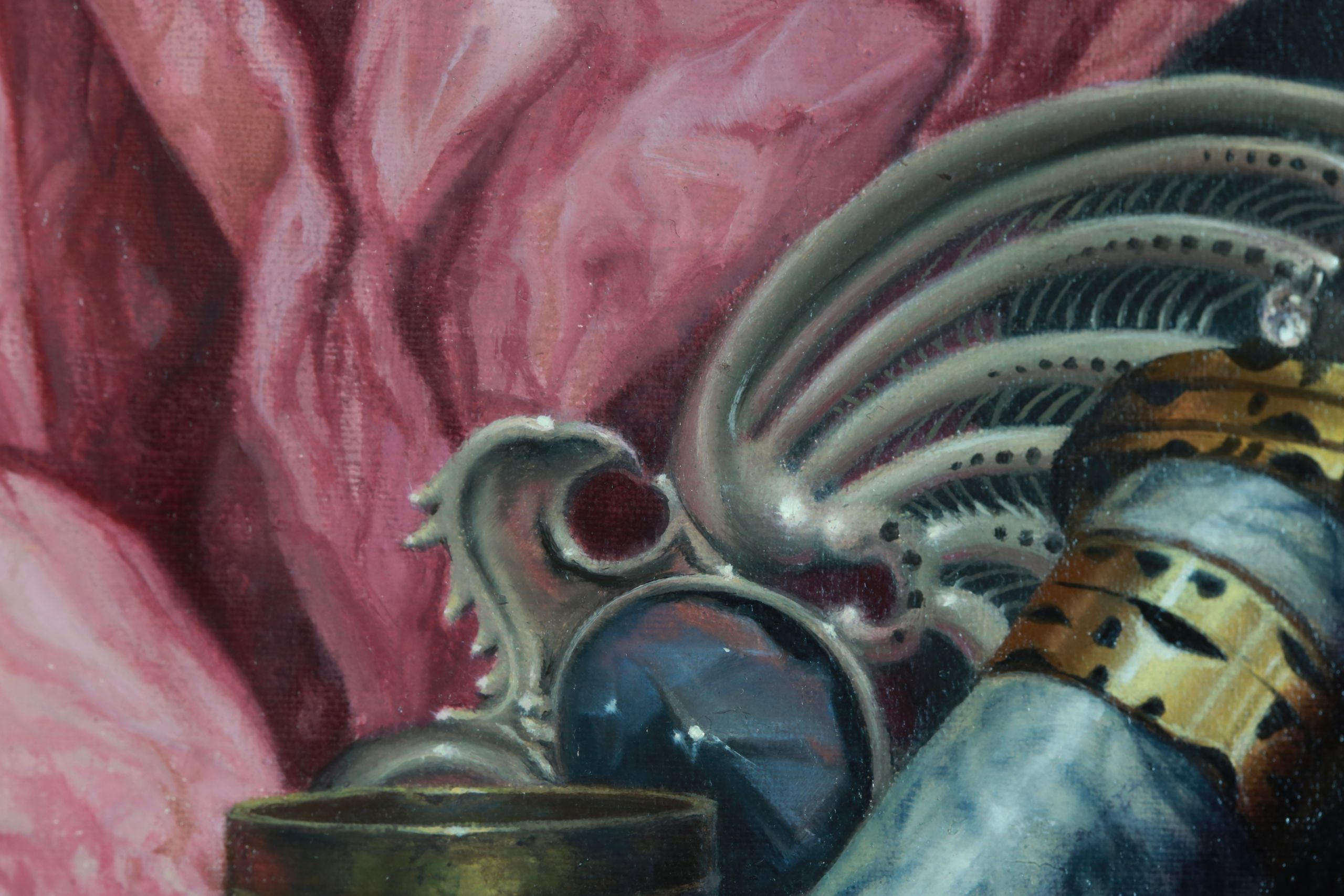 dark gothic baroque vanitas still life oil painting by Nick Baxter
