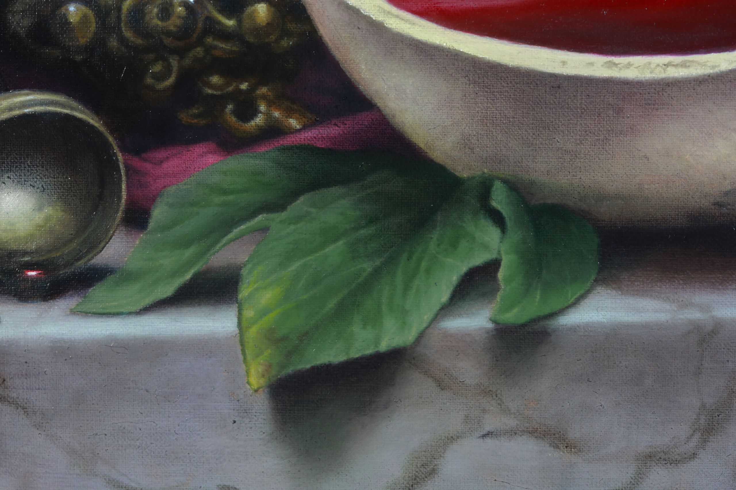 dark gothic baroque vanitas still life oil painting by Nick Baxter