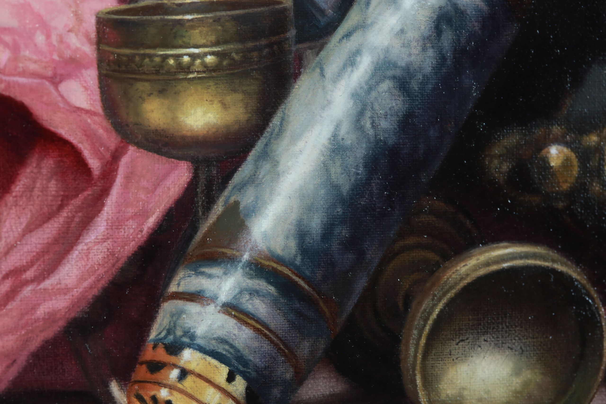 dark gothic baroque vanitas still life oil painting by Nick Baxter
