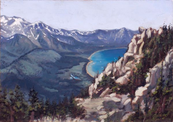 Western View From Heavenly, oil on panel, 4 x 6 inches, 2016