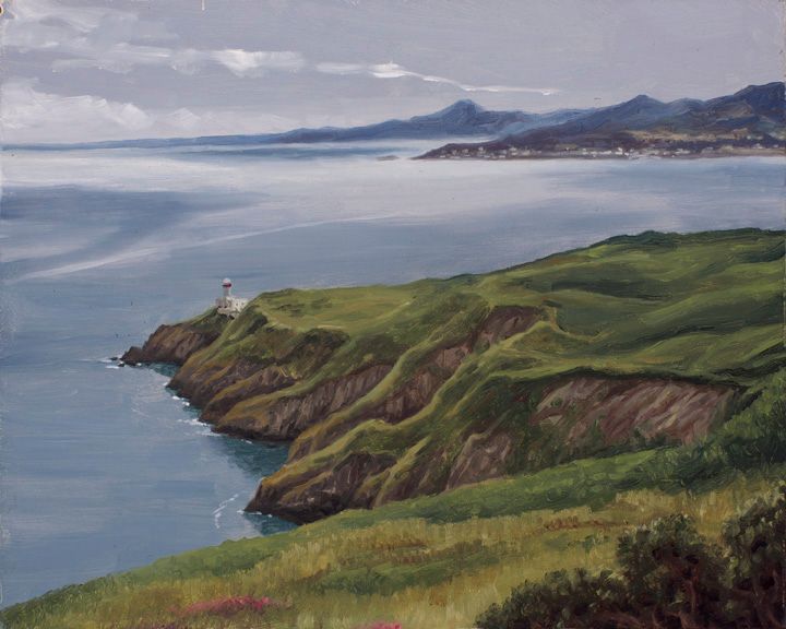 Baily Lighthouse at Howth Head, oil on panel, 8 x 10 inches, 2016