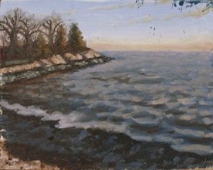 Killam’s Point Sunset, oil on panel, 6.5 x 5 inches, 2016