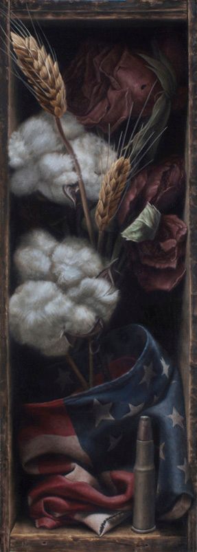 “Dying In America,” 2015, oil on linen panel.