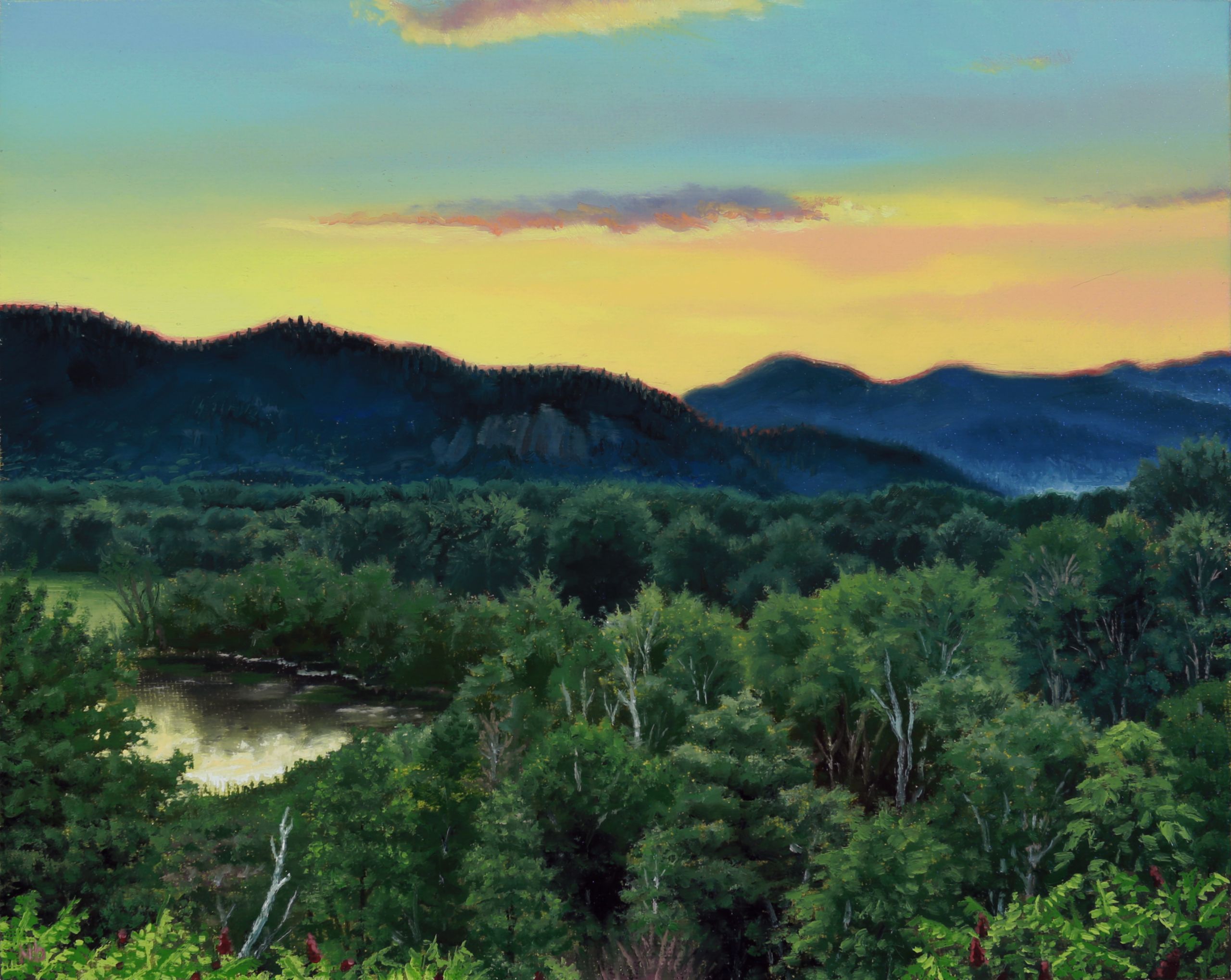 "White Mountains Sunset" / Oil on Canvas Panel / 8 x 10 inches / 2023