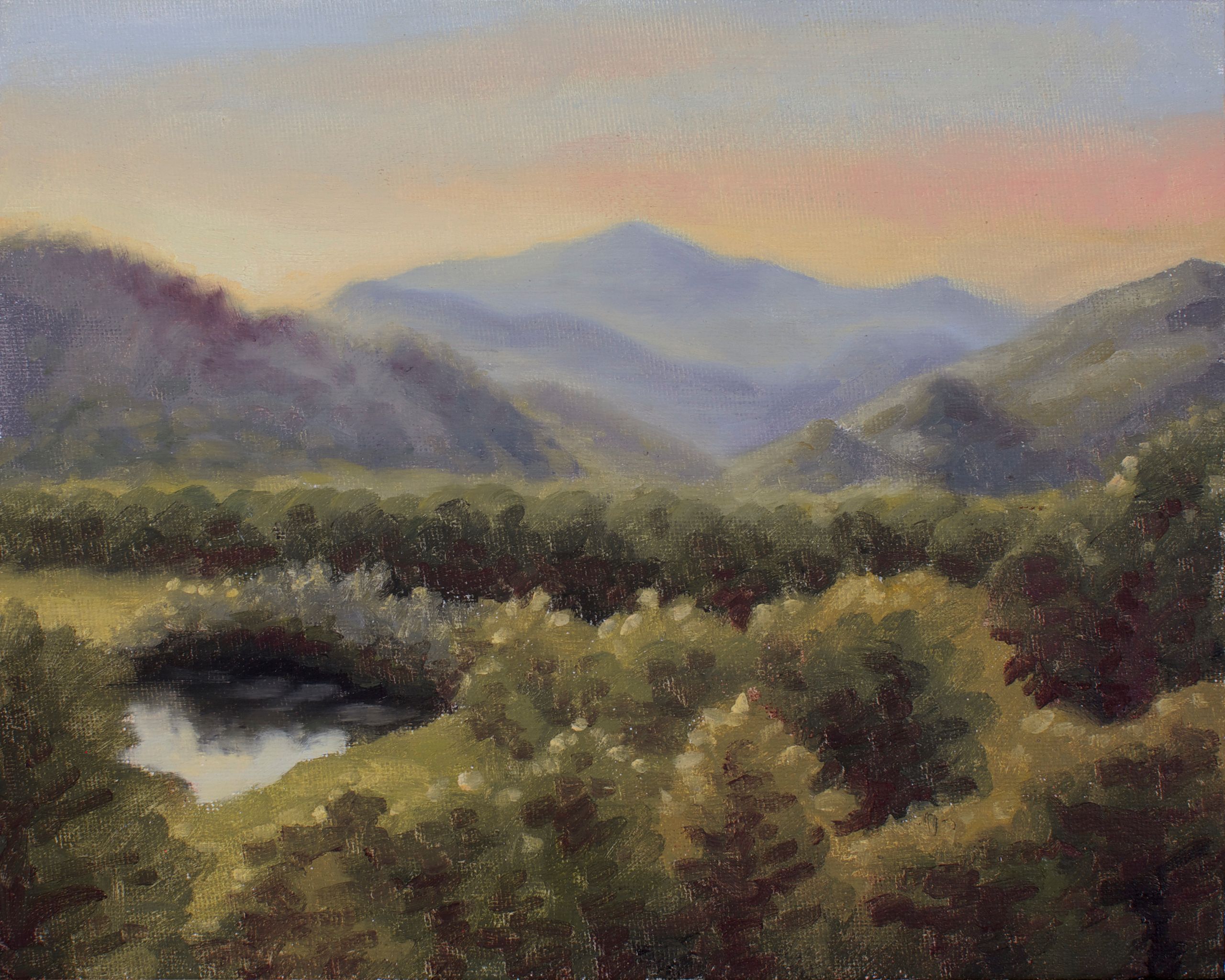 "White Mountains Sunset" / Oil on Canvas Panel / 8 x 10 inches / 2015