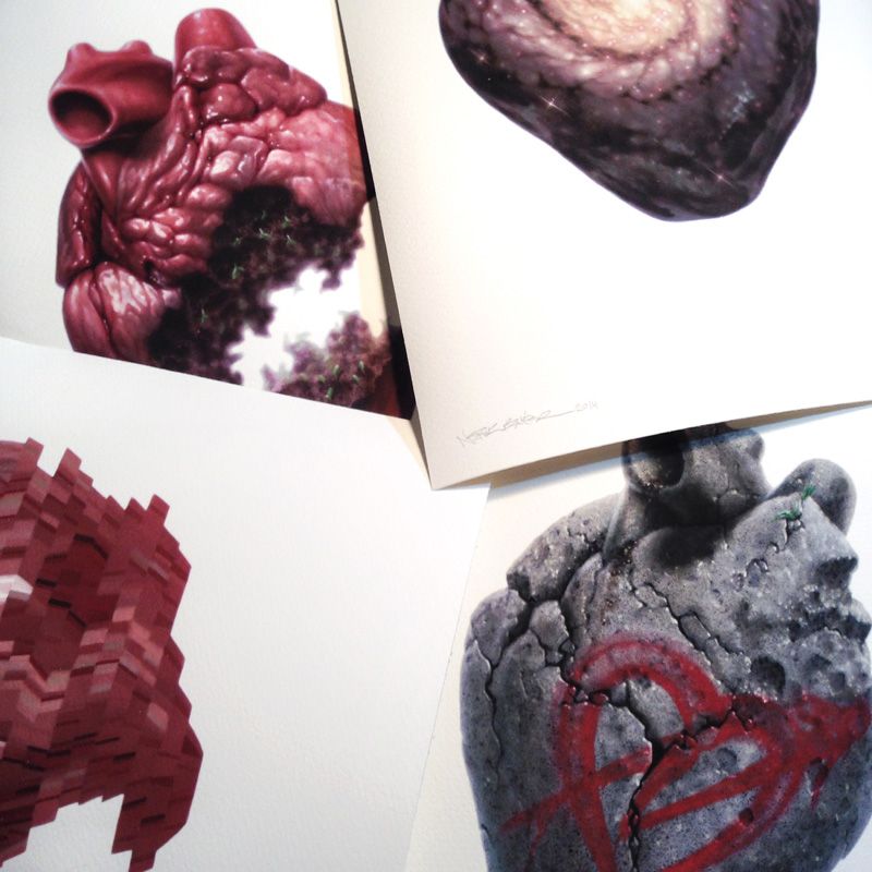 Giclee prints of images 5, 6, 7, and 19 from the series.