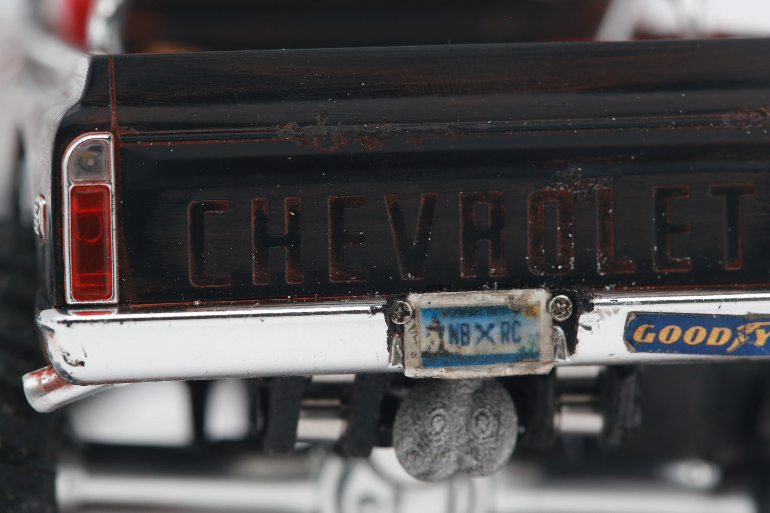 1/30 scale1/30 scale Chevy C10 beater RC truck with custom DIY rear leaf spring suspension system.