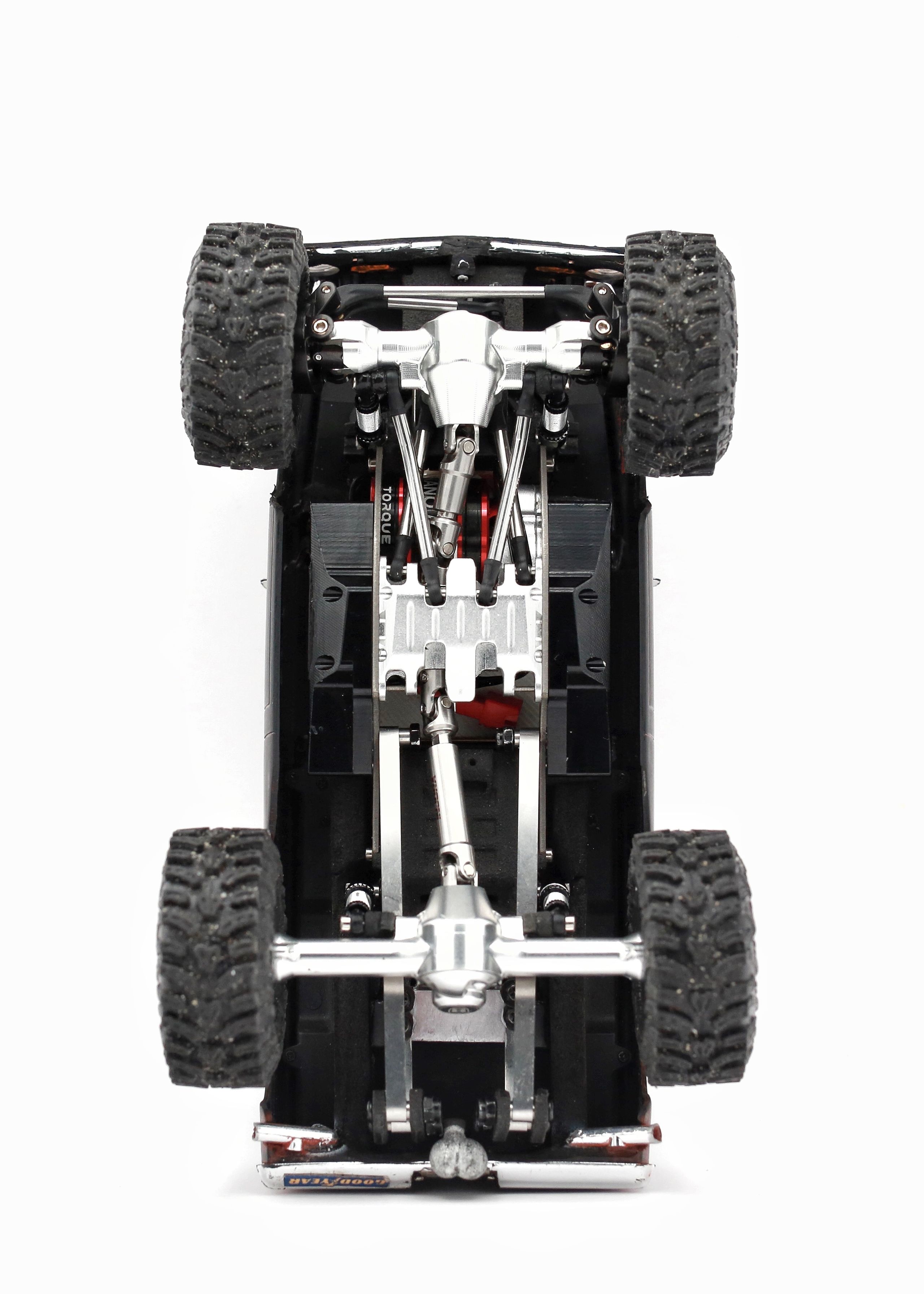 1/30 scale1/30 scale Chevy C10 beater RC truck with custom DIY rear leaf spring suspension system.