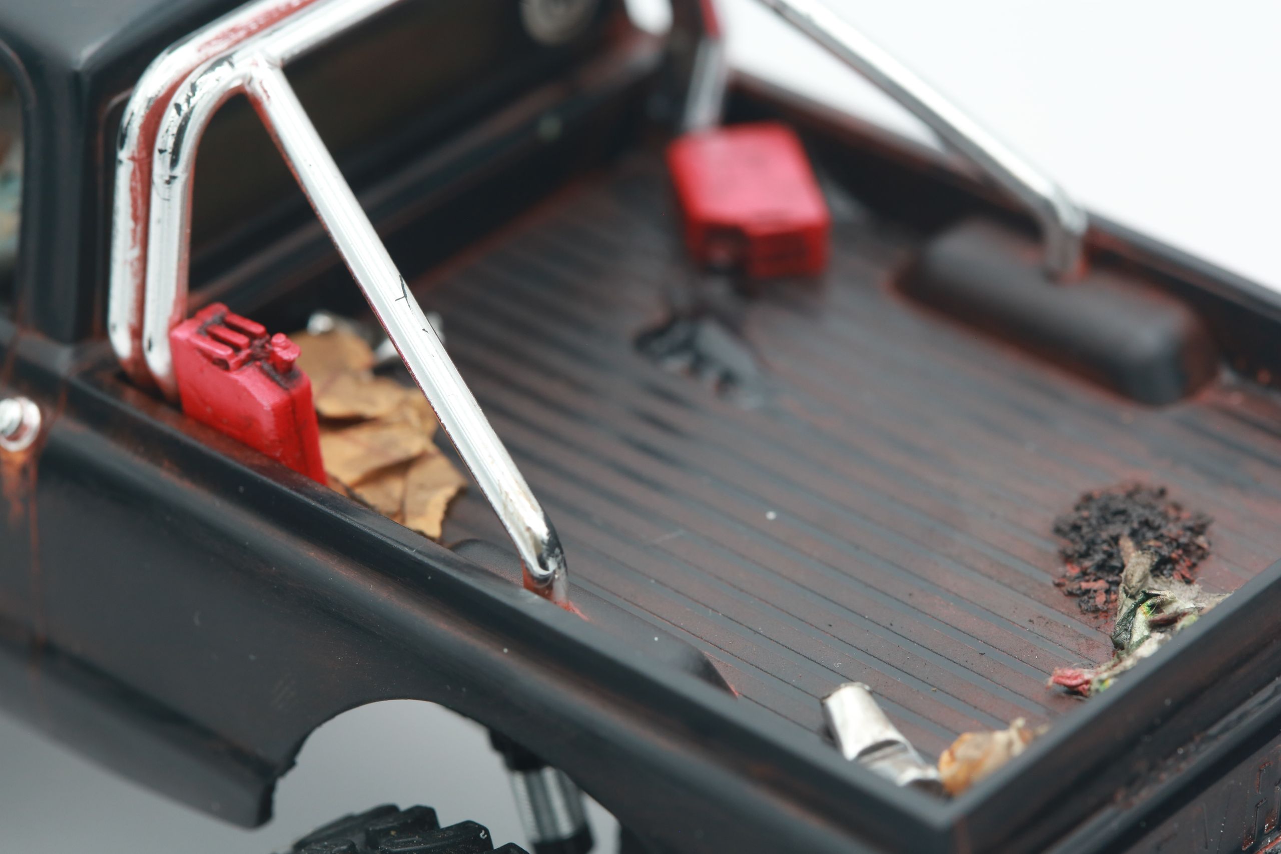 1/30 scale1/30 scale Chevy C10 beater RC truck with custom DIY rear leaf spring suspension system.