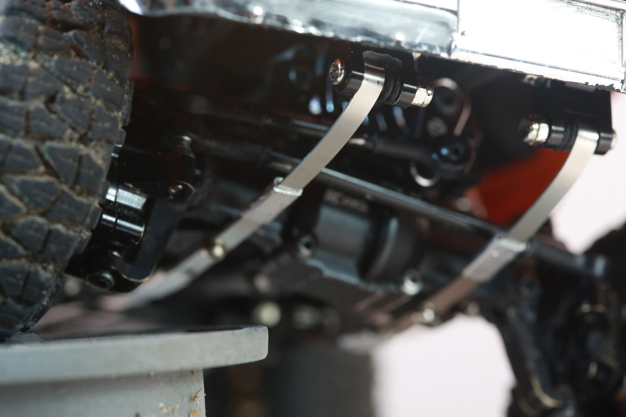 1/24 scale Chevy K5 cab only body with service truck bed filled with handmade tools, trash, old window mounted A/C unit made by austin texas artist nick baxter