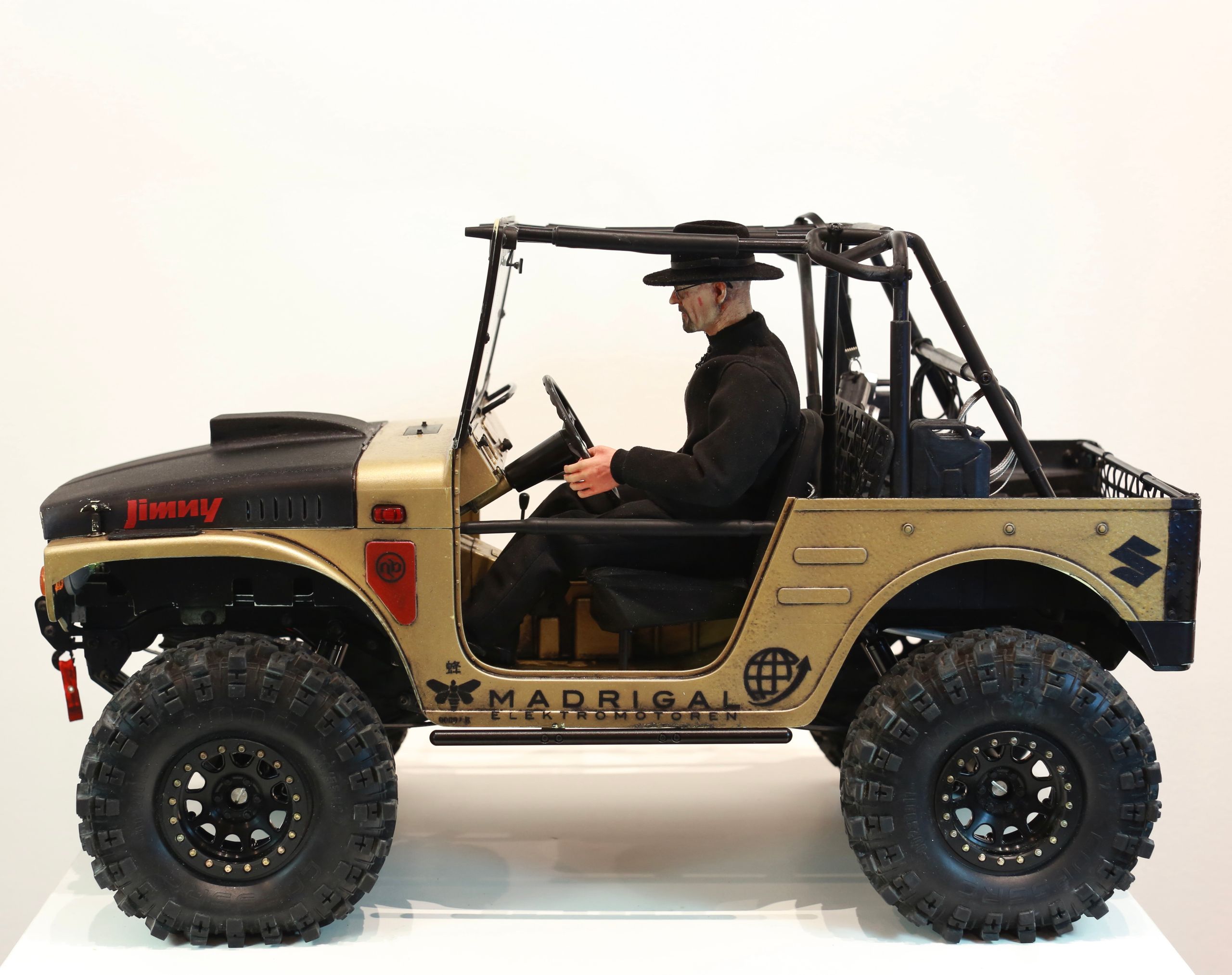 1/6 scale FMS Suzuki Jimny rc truck with Breaking Bad Walter White theme.