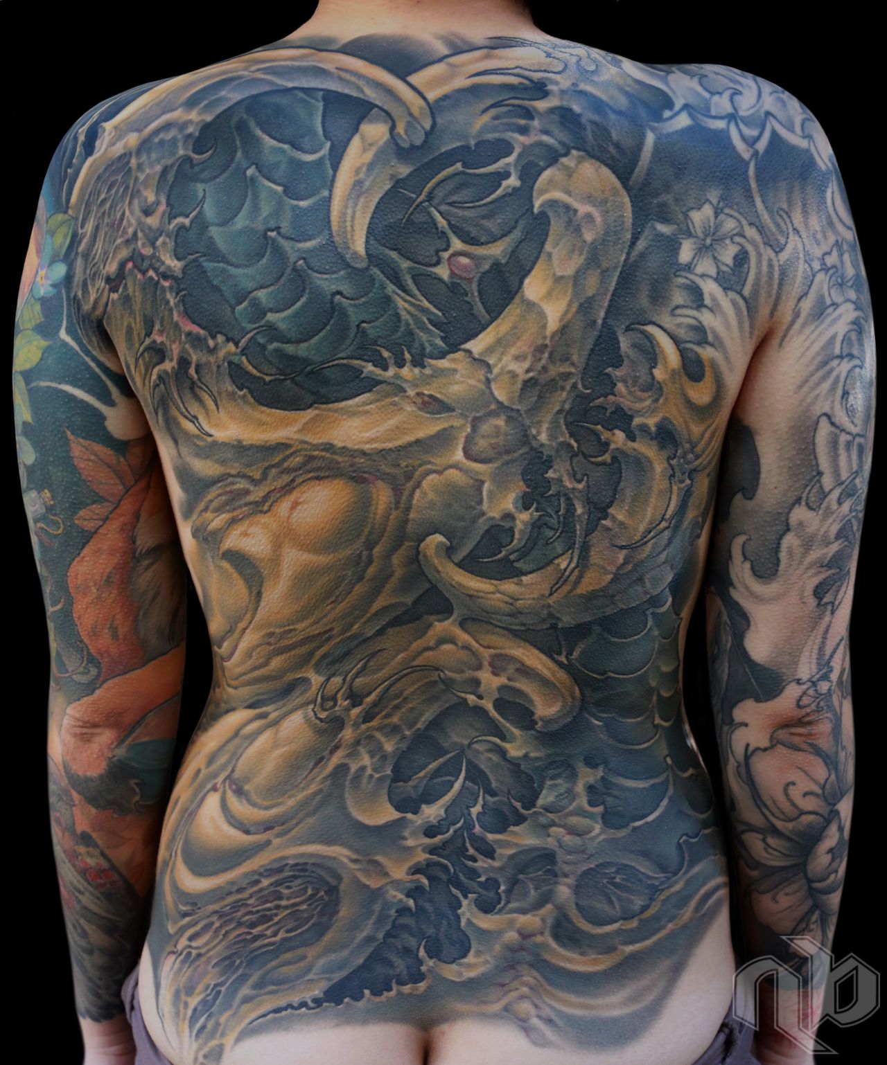 textured bio-organic backpiece by nick baxter in austin texas