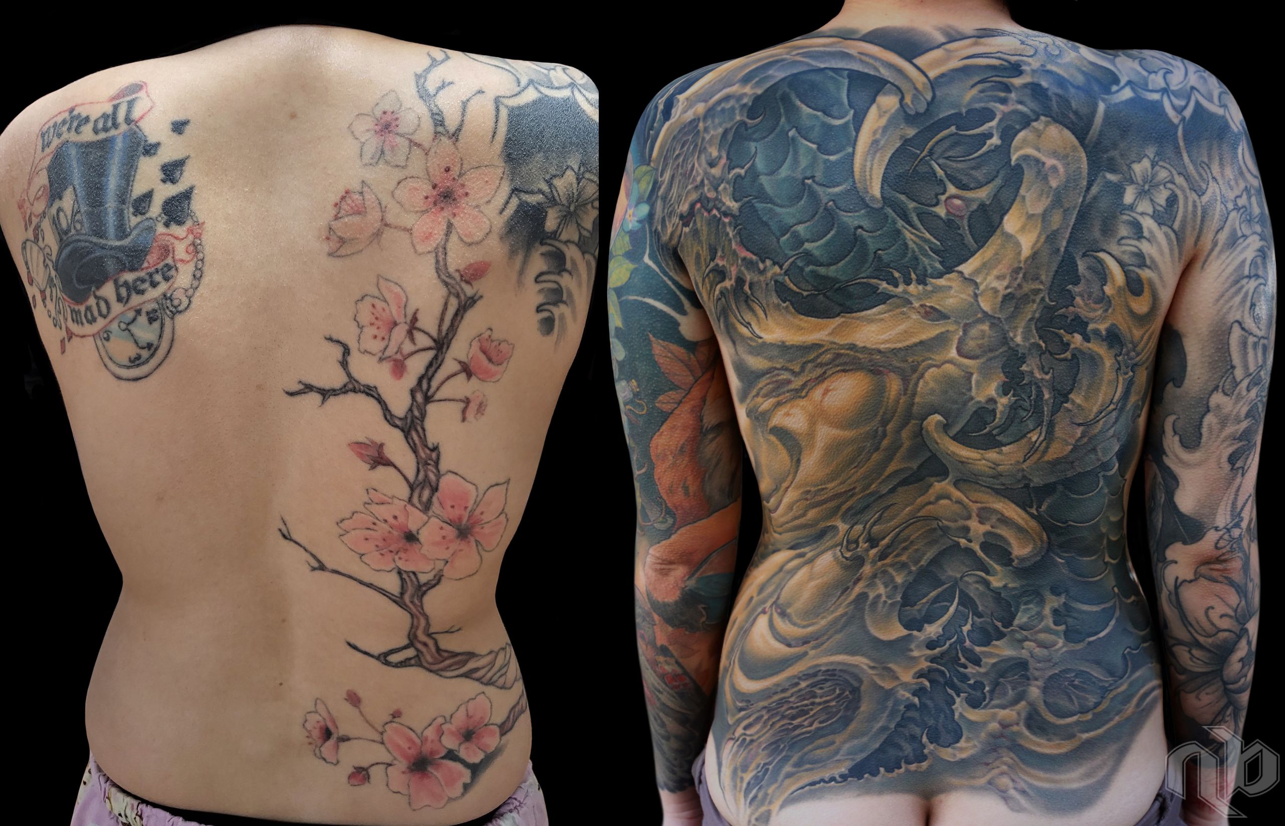 textured bio-organic coverup backpiece by nick baxter in austin texas