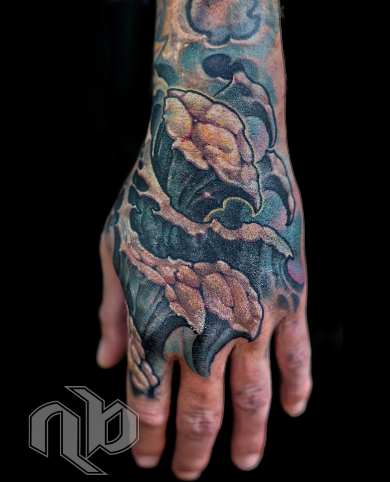 color bio-organic textured rocky formations on hand by nick baxter in austin texas