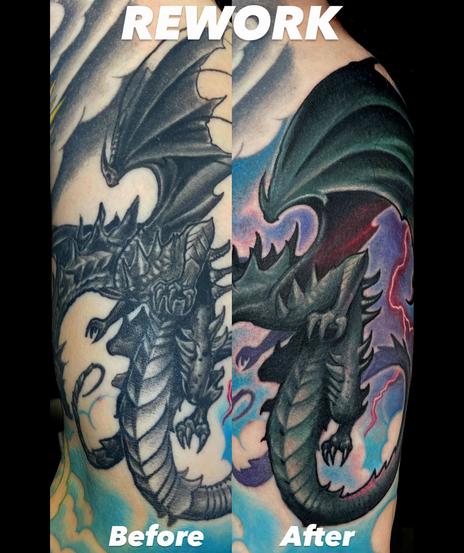 color Illustrative tattoo by nick Baxter in Austin Texas